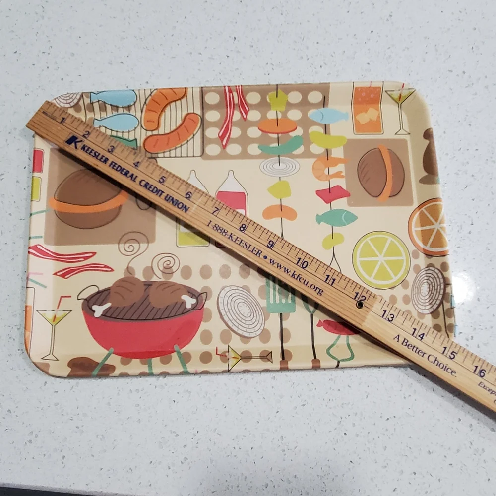 50's - 60’s Style BAR-B-Q Serving Tray Approximately 12